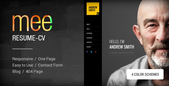 MEE - Responsive Resume / Personal Portfolio: MEE - Responsive Resume / Personal Portfolio